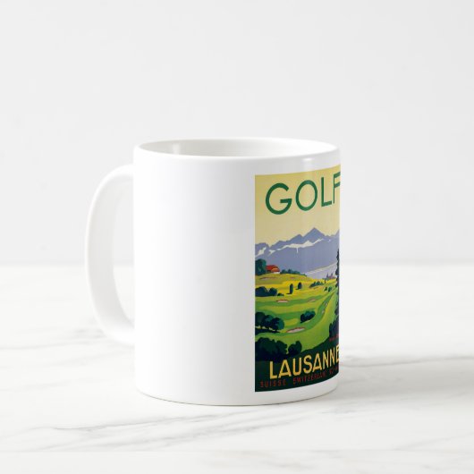 Vintager Golf Lausanne Kaffeetasse (Vorderseite Links)