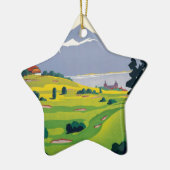 Vintager Golf Lausanne Keramikornament (Links)