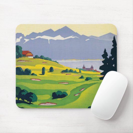 Vintager Golf Lausanne Mousepad (Mit Mouse)