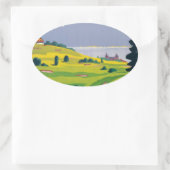 Vintager Golf Lausanne Ovaler Aufkleber (Tasche)