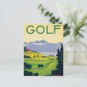 Vintager Golf Lausanne Postkarte (Stehend Vorderseite)