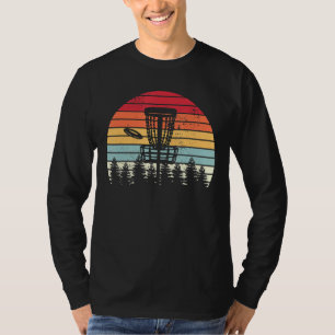 Vintager Golf Retro gestörter Sonnenuntergang T-Shirt