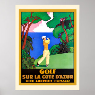 Vintager Golf Sur La Cote d Azure Poster