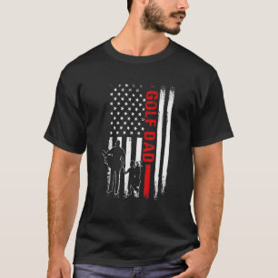 Vintager Golf Vater Amerikanischer Flaggenfeiertag T-Shirt