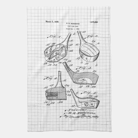 Vintager Golfclub Geschirrtuch (Vertikal)