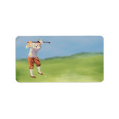 Vintager Golfer am Ufer Adressaufkleber (Vorne)
