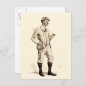 Vintager Golfer mit Tabakpfeifen und Stiefeln Postkarte (Vorne/Hinten)