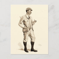 Vintager Golfer mit Tabakpfeifen und Stiefeln