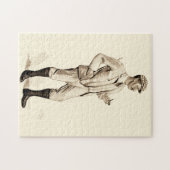 Vintager Golfer mit Tabakpfeifen und Stiefeln Puzzle (Horizontal)