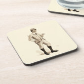 Vintager Golfer mit Tabakpfeifen und Stiefeln Untersetzer (Linke Seite)