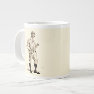 Vintager Golfer mit Tabakrohr und Stiefeln Jumbo-Tasse
