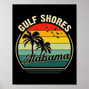 Vintager Golfküstenstrand Alabama Sommer Sonnenunt Poster