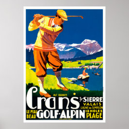 Vintager Golfplatz in der Schweiz Poster