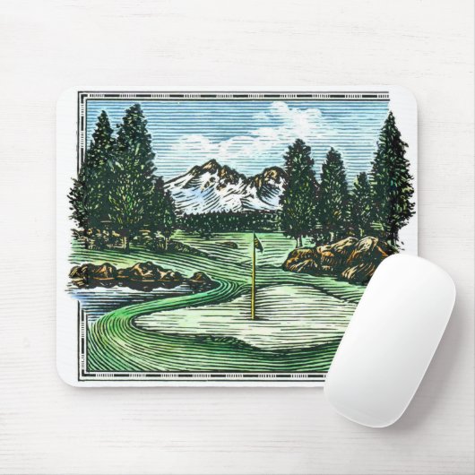 Vintager Golfplatz Mousepad (Mit Mouse)