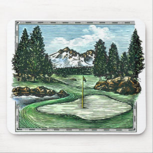Vintager Golfplatz Mousepad