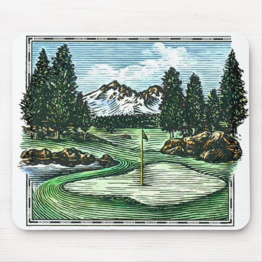 Vintager Golfplatz Mousepad (Vorne)