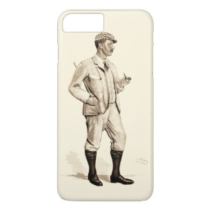Vintager Golfspieler mit Tabakpfeife und Stiefeln Case-Mate iPhone Hülle