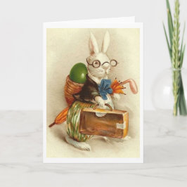 Vintager Golfspieler-Osterhase! Vintage Feiertagskarte