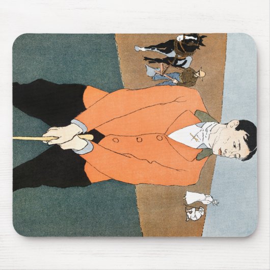 Vintager Golfspieler von Edward Penfield. Mousepad (Vorne)