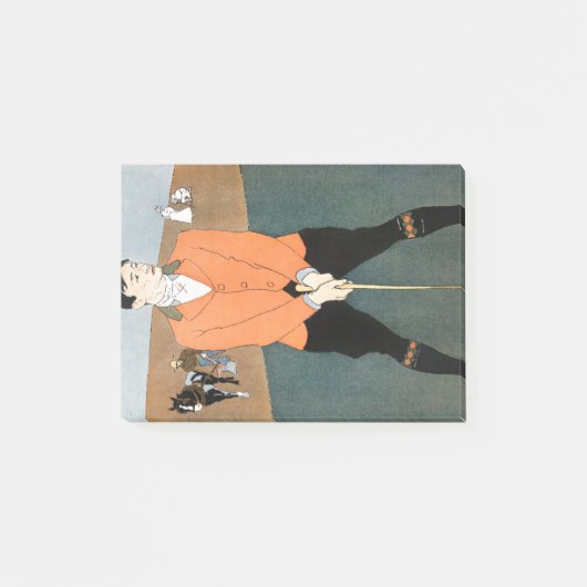 Vintager Golfspieler von Edward Penfield. Post-it Klebezettel (Vorderseite)