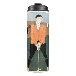 Vintager Golfspieler von Edward Penfield. Thermosbecher