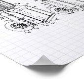 Vintager Golfwagen 1943 Patentkunst - Pflaster Poster (Ecke)