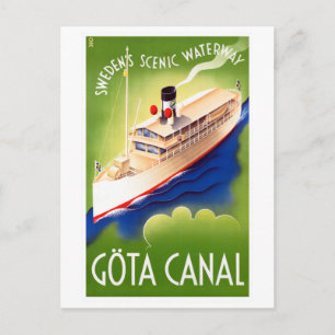 Vintager Gota-Kanal Schweden Landschaftliche Wasse Postkarte