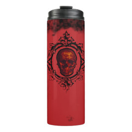 Vintager Gothic Black & Red Skull Thermosbecher