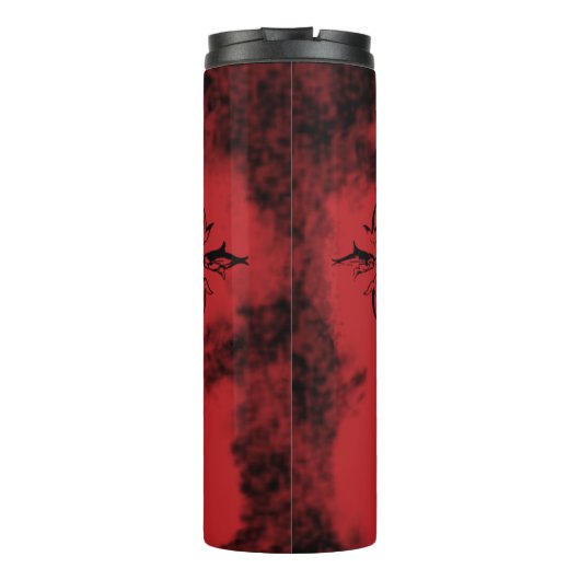 Vintager Gothic Black & Red Skull Thermosbecher (Rückseite)