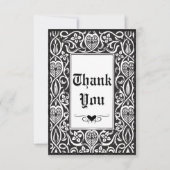 Vintager Gothic Black & White Roycroft Frame Dankeskarte (Vorderseite)
