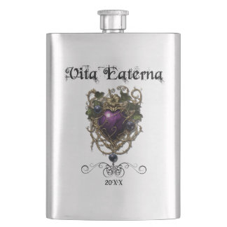Vintager Gothic-Design-Flasche mit Lila Kunst Flachmann