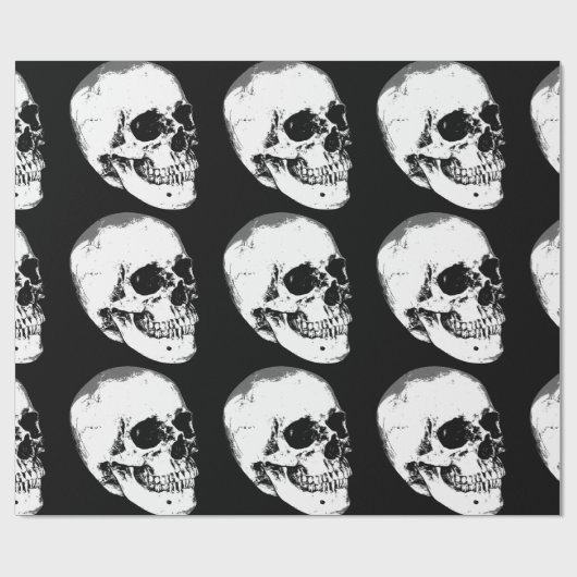 Vintager Gothic-Schädel Geschenkpapier (Flach)