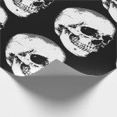 Vintager Gothic-Schädel Geschenkpapier (Ecke)
