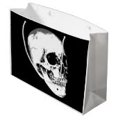 Vintager Gothic-Schädel Große Geschenktüte (Rückseite Schrägansicht)