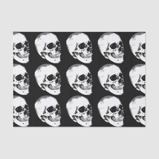 Vintager Gothic-Schädel Seidenpapier (Vorderseite)