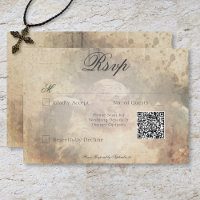 Vintager Gothic Stone Angel Wedding QR Code