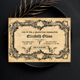 Vintager gotischer Abschluss Einladung