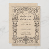 Vintager gotischer Abschluss Einladung (Vorne/Hinten)