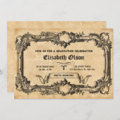 Vintager gotischer Abschluss Einladung (Vorne/Hinten)