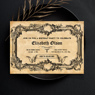 Vintager gotischer Geburtstag Einladung