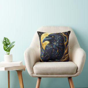 Vintager gotischer Halloween-Riesenvogel Kissen