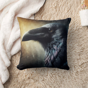 Vintager gotischer Halloween-Riesenvogel Kissen