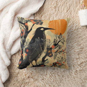 Vintager gotischer Halloween-Riesenvogel Kissen