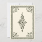 Vintager gotischer Olivenbaum Viktorianischer Hoch Einladung (Rückseite)