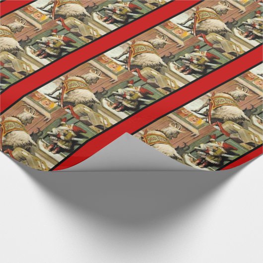 Vintager Gott Jul Tomte Geschenkpapier (Ecke)