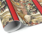 Vintager Gott Jul Tomte Geschenkpapier (Rolleneckpunkt)