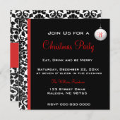 Vintager göttlicher Damast Rot Einladung (Vorne/Hinten)