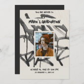 Vintager Graffiti-Foto-Abschluss Einladung (Vorne/Hinten)