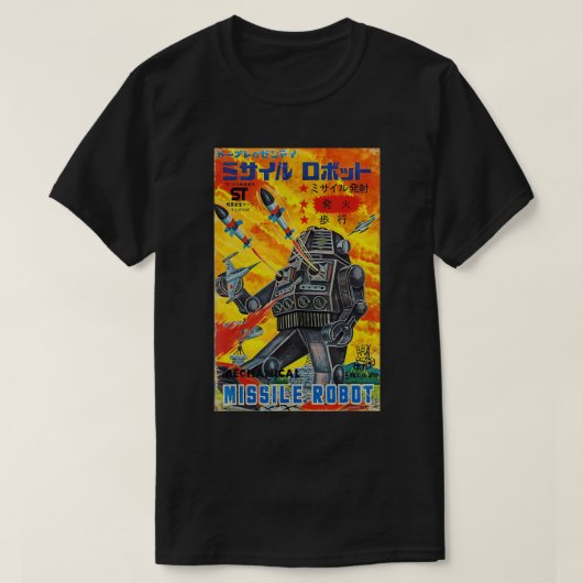 Vintager Grafik-Raketenrobot Japanischer Retro-alt T-Shirt (Design vorne)