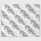 Vintager Grafiklobster Geschenkpapier (Flach)